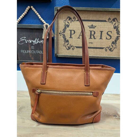 Dooney & Bourke Pebble Charleston Shopper Caramel Leather Tote Medium - Picture 3 of 16